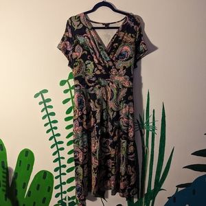 TALBOTS Paisley Print Midi Dress